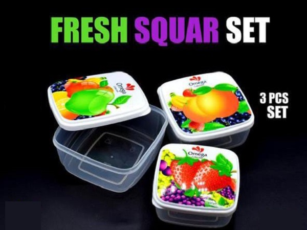 Fresh Square Plastic Box Set – 3 in 1
